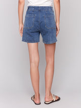 Short en jean avec poches plaquées