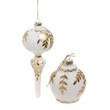 Boule de Noël en verre feuilles or
