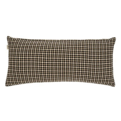 Coussin long pied-de-poule - marron