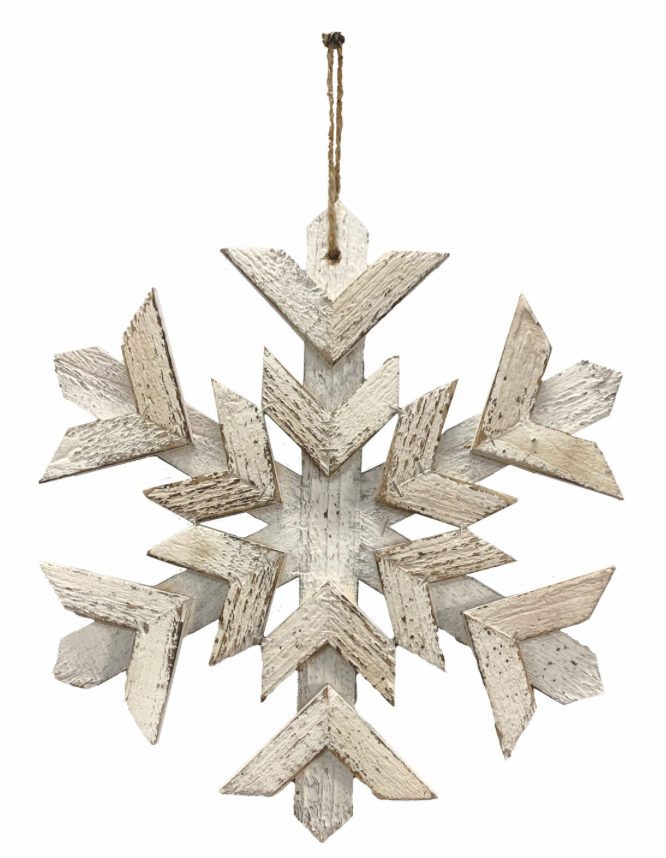 Flocon blanc en bois