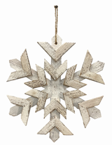 Flocon blanc en bois