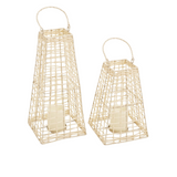 Lanterne en rotin avec bougie LED