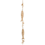 Guirlande de poissons en bois naturel