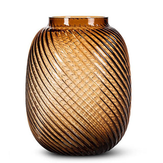 Vase texturé brun