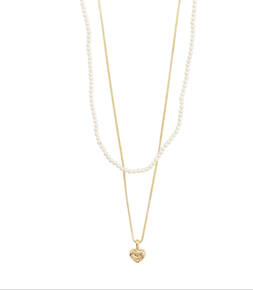 Collier microperles et pendentif en coeur 2 en 1 - Arlet