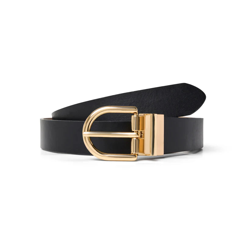 Ceinture Noire en Cuir Véritable - Ines - Eco7