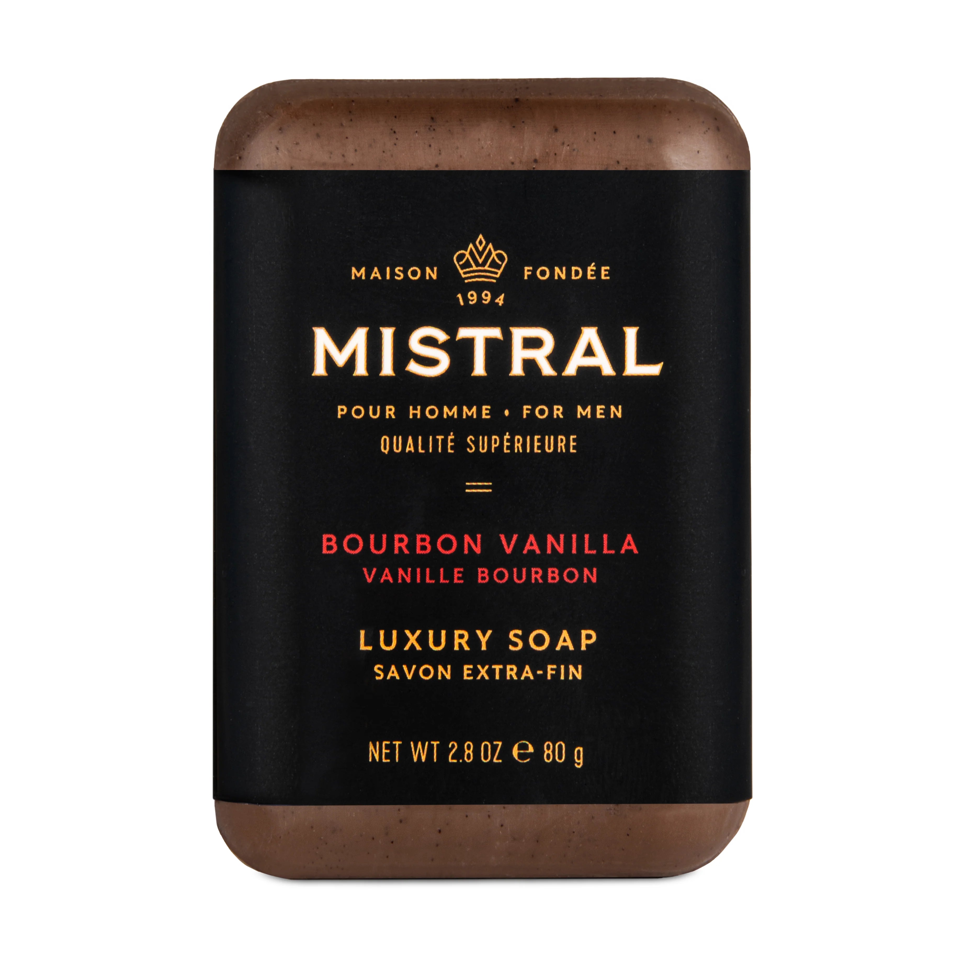 Savon Luxueux pour Homme  - Bourbon Vanille 80g/250g - Mistral