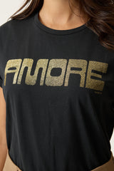 Chandail manche courte noir AMORE - Garcia