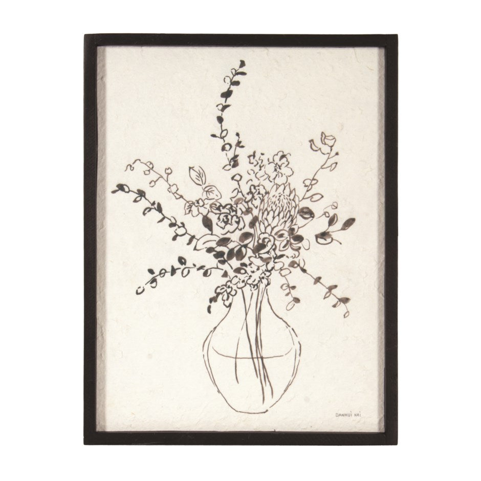 Tableau Mural - Black Flower Vase