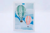 Petite carte de souhait en papier roulé - Montgolfière