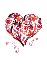 Carte à souhait en papier roulé - Coeur
