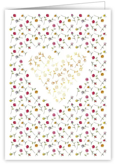 Carte à souhait - Cœur et fleurs