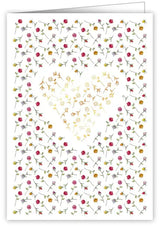 Carte à souhait - Cœur et fleurs