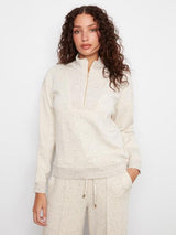 Chandail molletonné biscuit et crème demi-zip - Charlie B
