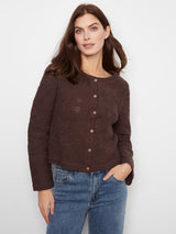 Cardigan en maille ajourée chocolat - Charlie B
