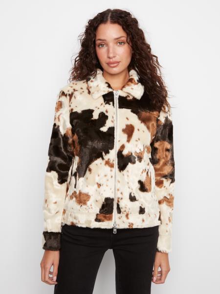 Manteau en fausse fourrure effet patchwork - Charlie B