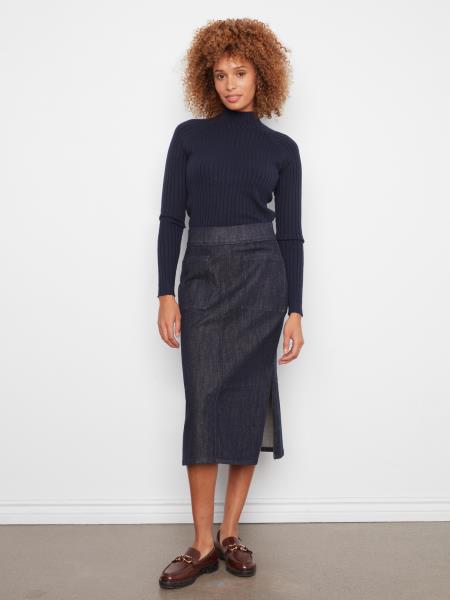 Jupe midi en denim bleu foncé - Charlie B