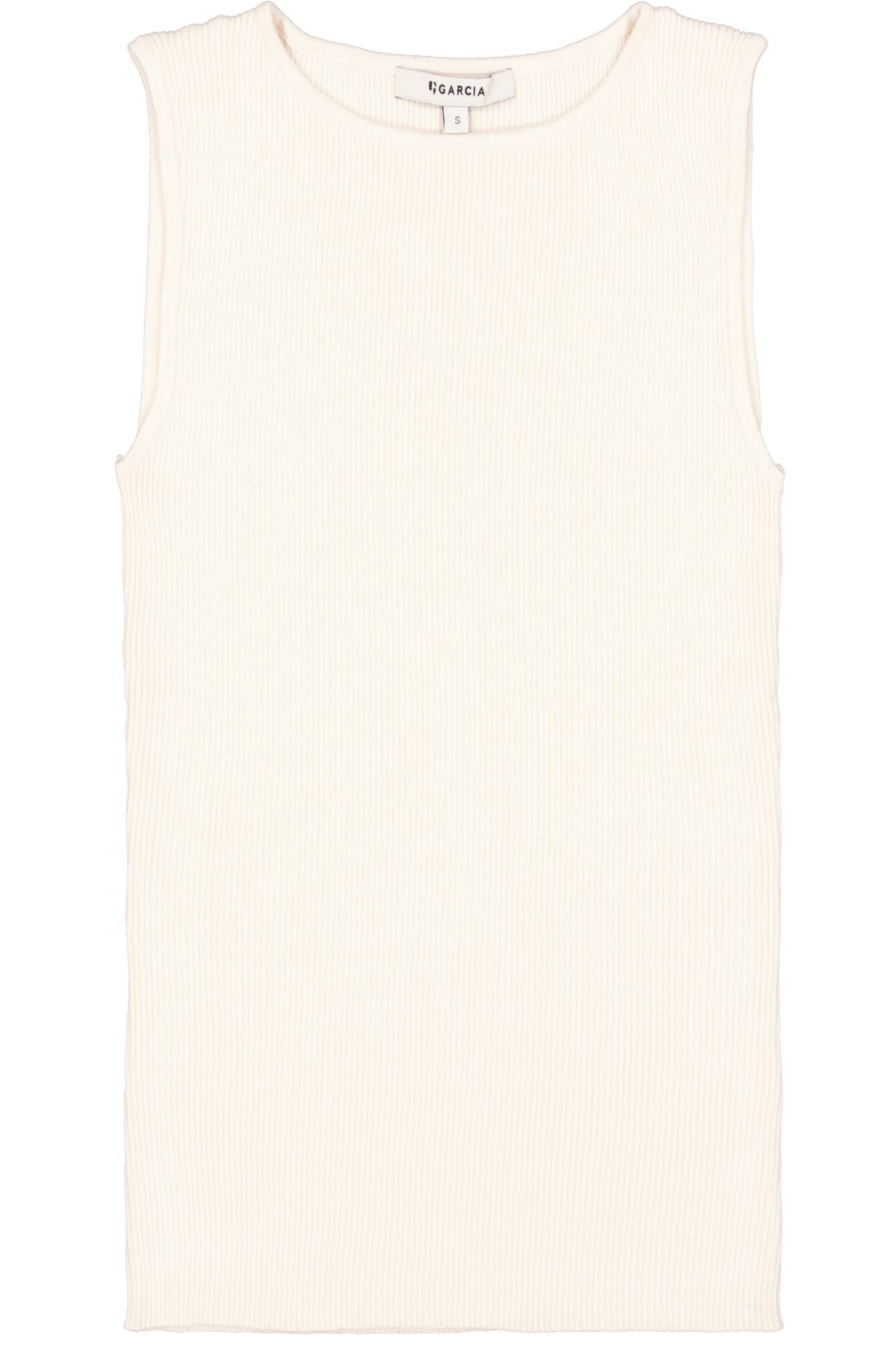 Camisole en tricot côtelé beige crème - Garcia