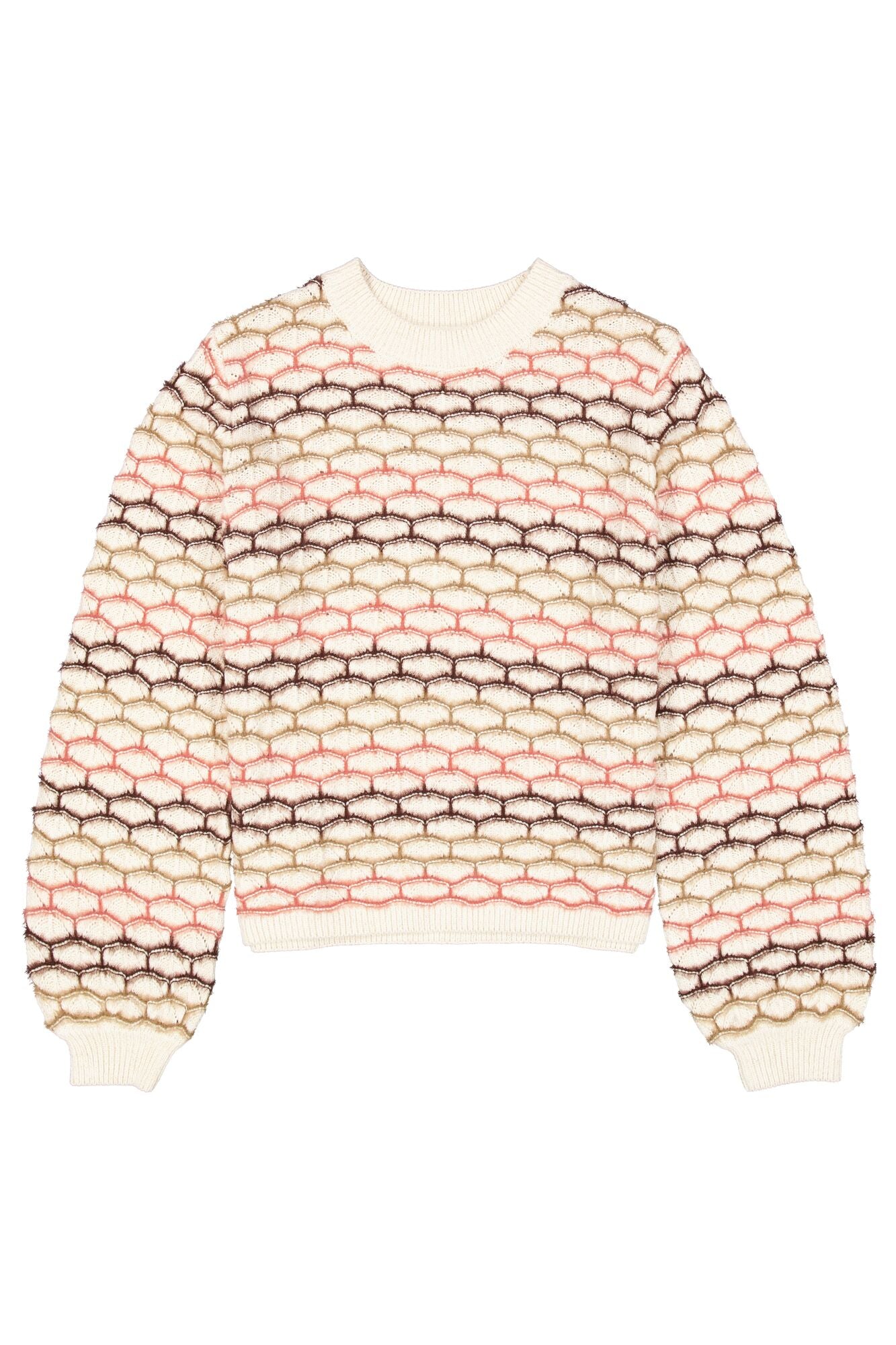 Pull en tricot texturé motif écaille multicolore - Garcia