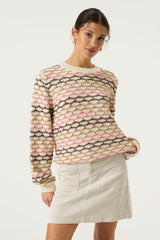 Pull en tricot texturé motif écaille multicolore - Garcia