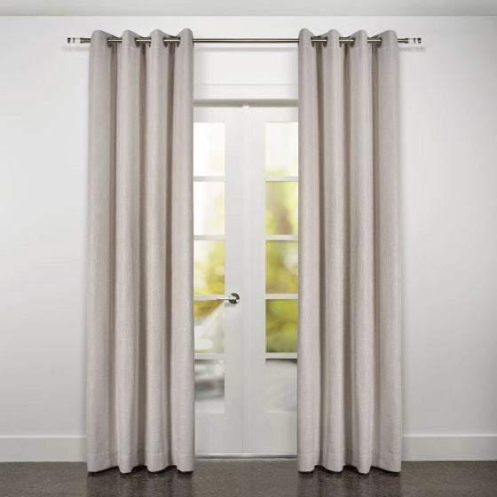 Panneaux avec anneaux - Toscana Linen Silver
