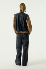 Veste sans manches en similicuir noir - Garcia