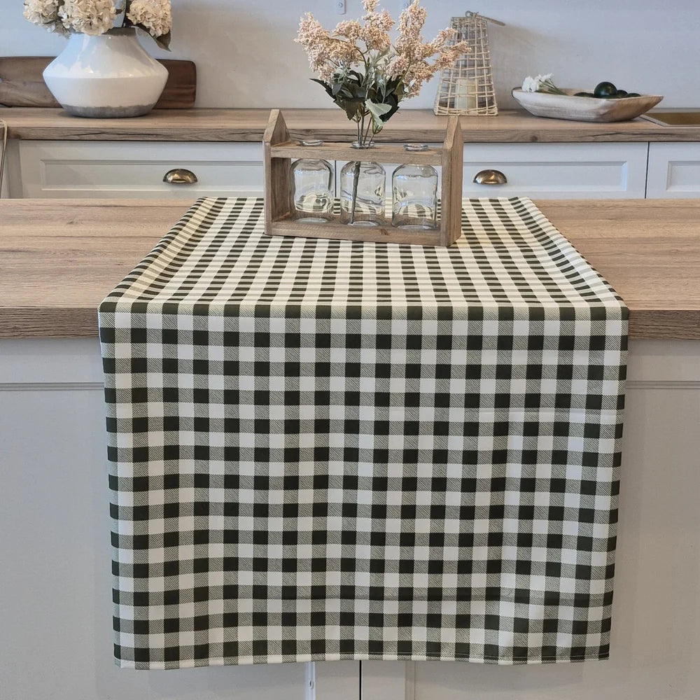 Nappe à carreaux verte et blanche Vichy - Kabane