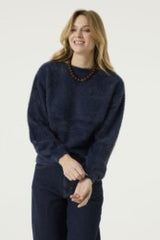 Pull manches longues bleu marin - ALPHI