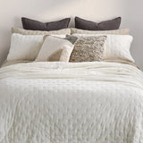 Couvre-lit uni crème Mousseline QUEEN - Brunelli
