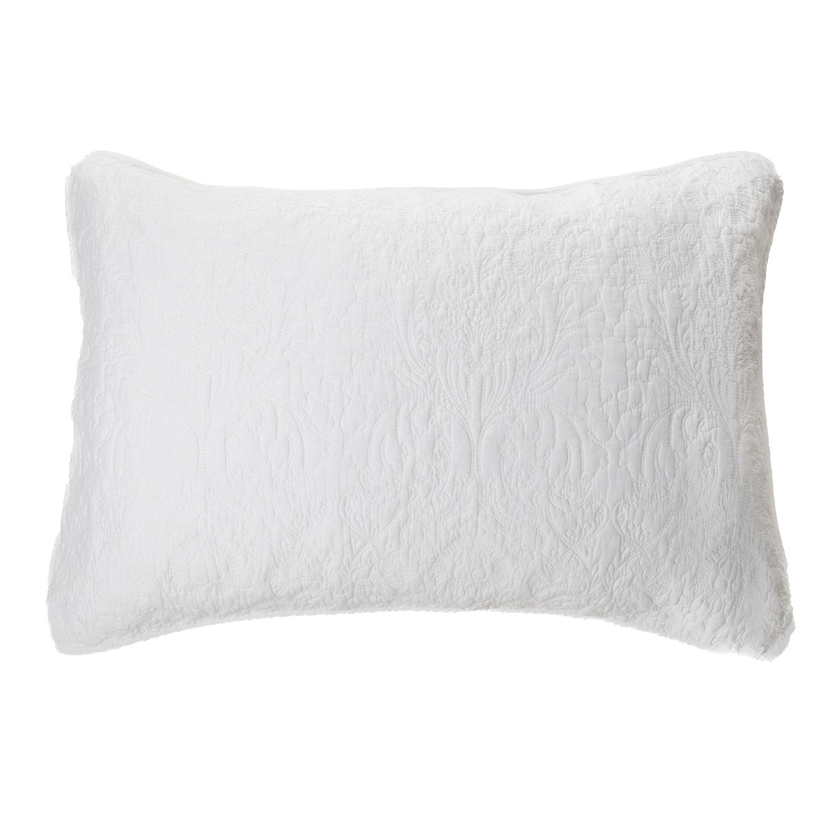 Damask - Cache oreiller piqué blanc