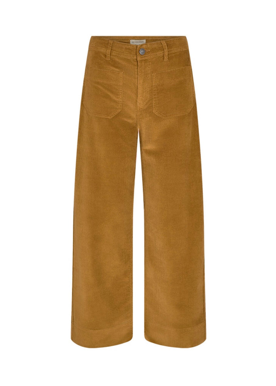 Pantalon Tari en velours or-jaune soya concept