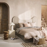 Housse de couette à rayures olive et naturel Martini - BRUNELLI