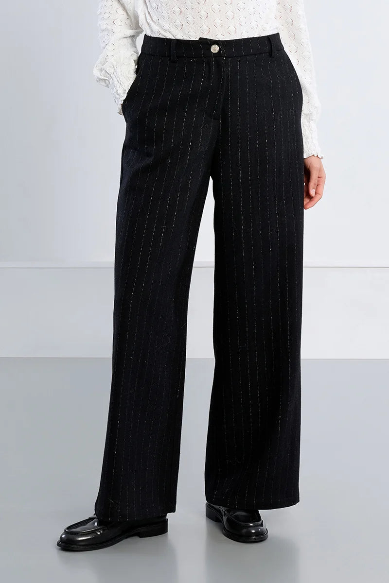 Pantalon rayé en mélange de laine -  MOLLY BRACKEN