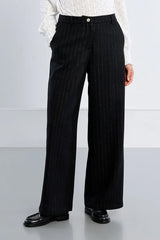 Pantalon rayé en mélange de laine -  MOLLY BRACKEN