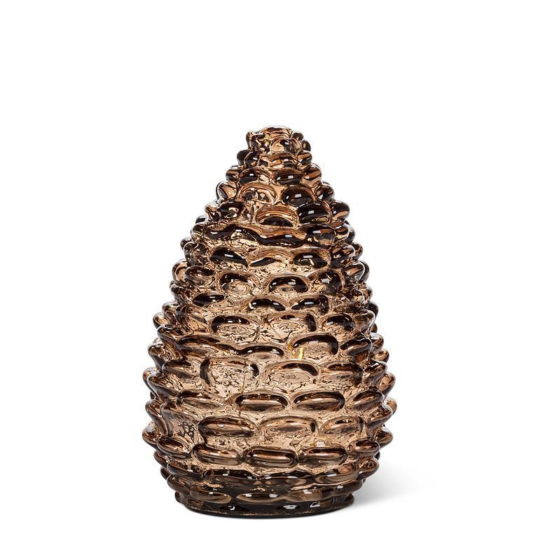 Lampe LED en forme de pomme de pin ambre(taille moyenne)