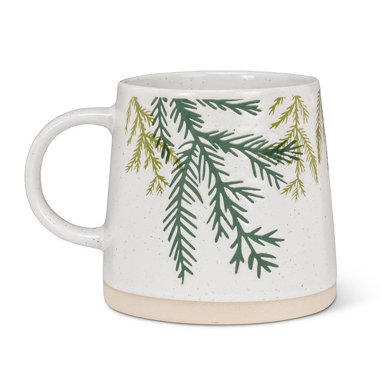 Mug à base large avec des branches de cèdre