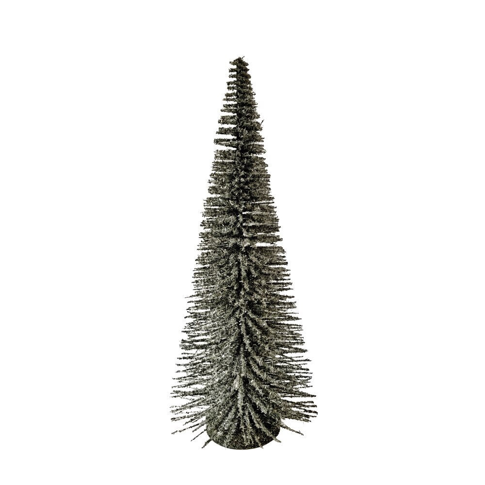 Sapin brosse à bouteille en PVC vert (16 po) avec effet givré