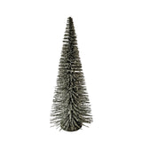 Sapin brosse à bouteille en PVC vert (16 po) avec effet givré