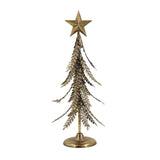 Arbre en métal (pin), finition or vieilli, avec étoile au sommet
