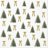 Serviettes de table sapins et boucles. Paquet de 12