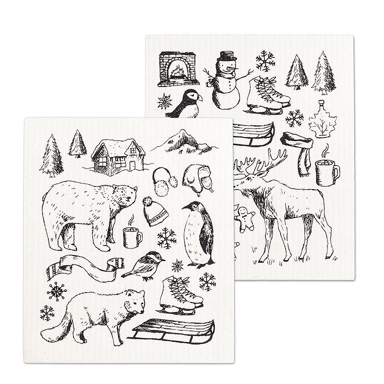 Lavette suédoise Motifs d'hiver