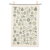 Linge à vaisselle à motifs festifs verts