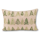 Coussin rectangulaire à motifs d'arbres perlés