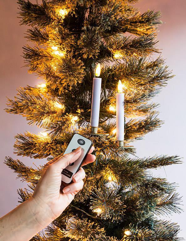 Bougies LED pour sapin avec télécommande. Lot de 10