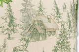 Scène hivernale avec coussin brodé