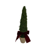 Sapin conique en mousse en pot, vert, avec nœud