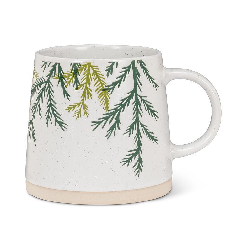 Mug à base large avec des branches de cèdre