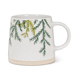 Mug à base large avec des branches de cèdre