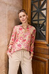 Blouse à manches longues - beige / rose - imprimé fleuri - BRANDTEX - BTX