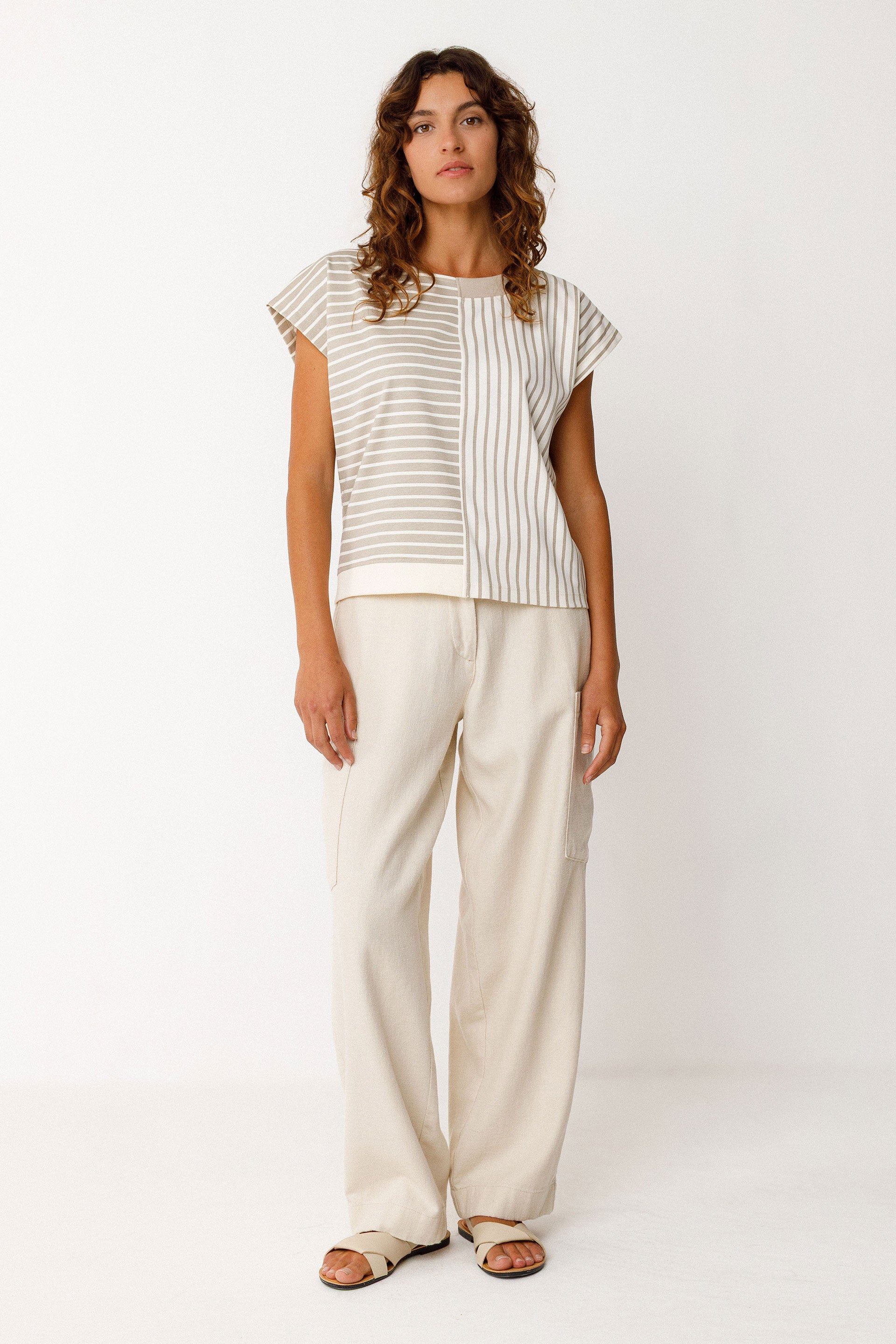 T-Shirt Gris & Blanc cassé EKAI-GOTS - SKFK